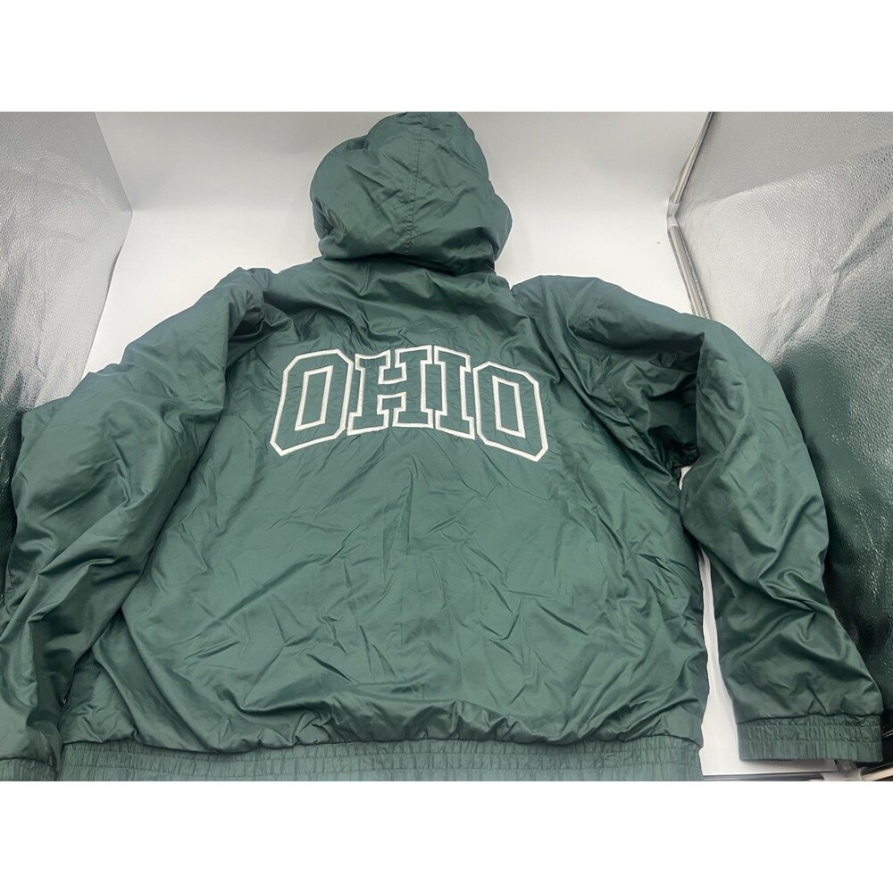 Vintage Charles River Ohio Bobcats Green Gray Jacket Size XL Ohio University